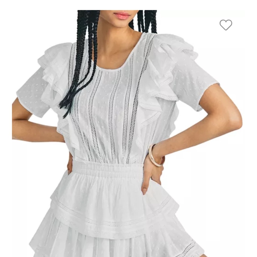 LoveShackFancy White Ruffle Midi Dress